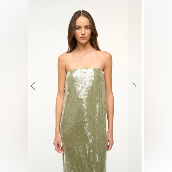 STAUD CASEY DRESS GARDEN GREEN - SIZE 2 NEVER BEEN WORN - NWT - Picture 6 of 7